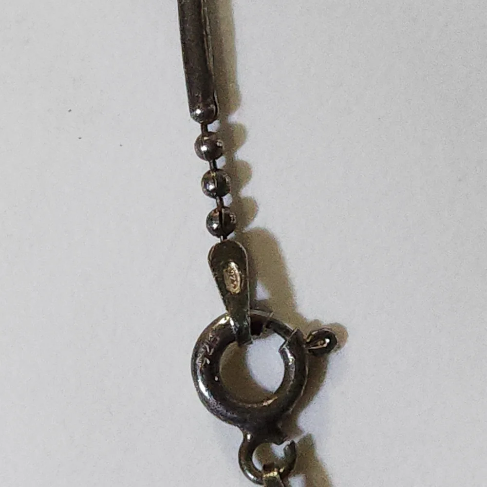 Vtg 925 Italy Silver Pendant Necklace St Mary Conceived Without Sin Pray For Us
